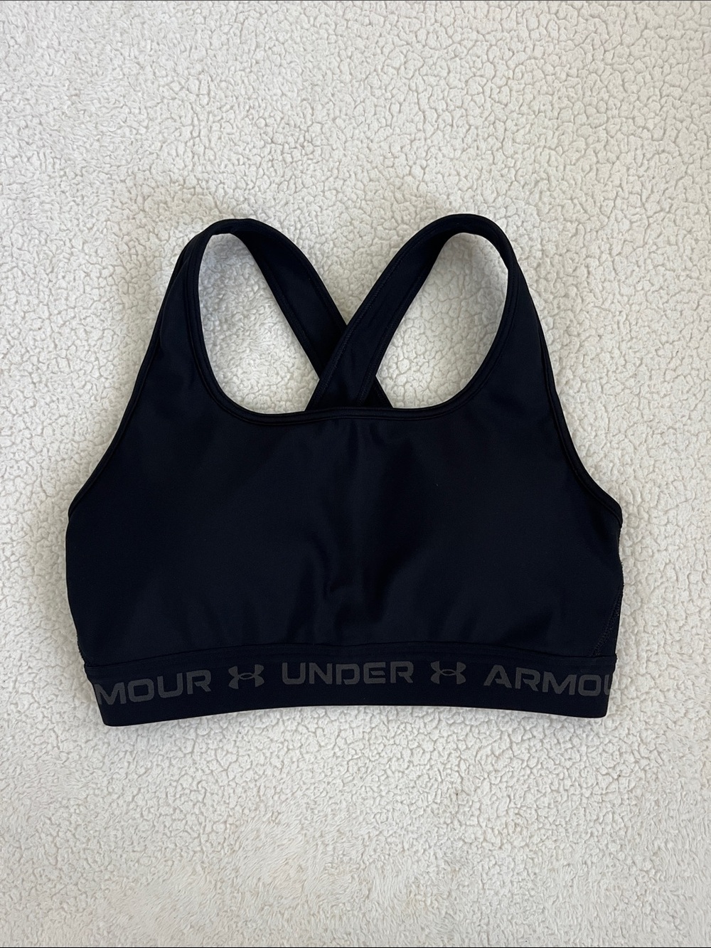 Under Armour Black Racerback Logo Band Sports Bra